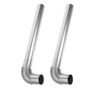 Generic 4pcs 50cm Stainless Steel Stove Pipe Flue Section with 2 Elbow Joints for Wood Burning Stove Boiler Chimney Vent Pipe Kit, 6cm Diameter Metal Flue for Home Heating and Fireplace