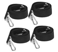 Generic 4pcs Adjustable Snare Drum Strap Set Soft Polyester African Drum Belt Metal Hooks for Comfortable Carrying for Marching Bands and Percussion Instruments