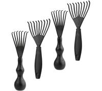 Generic 4pcs Airbag Comb Cleaner Hair Removal Brush Tool Black Plastic Compact Stylish Appearance Portable Hair Brush Cleaning Tool for Occasions Anytime Anywhere