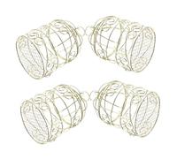 Generic 4pcs Bird Cage Feeder Bird Feeders for Outdoors Bird Cages Suspending Cage Bird Feeder Bird Feeder Hanging Outdoor Bird Feeder Hollow Bird Feeder Basket Bird Supply Golden Iron