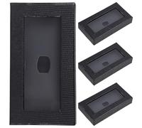 Generic 4pcs Black Paper and Pvc Bow Tie Packaging Boxes with Window for Men, Stylish and Sl esign, for Parties and Protecting Bow Ties from Damage