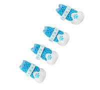 Generic 4pcs Breathable Dog Booties Stylish Lightweight Protector for Outdoor Walking Summer Mesh Rubber 1.8x1.3in (Blue)