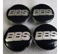 GÉNERIC 4Pcs Car Hub Centre Caps Wheel Centre Covers, for BBS 56MM 60MM 65MM 68MM Decoration Accessories,65mm-black-silver-B
