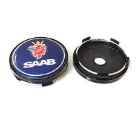 GÉNERIC 4Pcs Car Hub Centre Caps Wheel Centre Covers for SAAB 03-10 BJ SCS 9-3 9-5 9-2x 9-5x 56mm 60mm 65mm 68mm Decoration Accessories,60mm-Black-Base-1