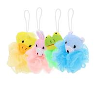 Generic 4pcs Cartoon Shower Loofah with Supple Touch and Dead Skin Cell Removal, Soft Pe Material Bath Ball Set, Unique Cartoon Design for Bath Time Fun and Gentle Skin Care