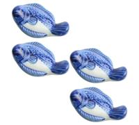 Generic 4Pcs Ceramic Fish Shape Chopsticks Holder Set, Chopsticks Rest and Spoon Holder Kitchen Accessory, Table Decor for Home and Restaurant Dining