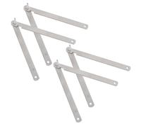 Generic 4pcs Chest Lid Stay Heavy Duty Support Bracket Hinges, Stainless Steel Folding Desk Hinges for Wardrobe and Drop Front Desk with Quick Assembly and Space-Saving Design