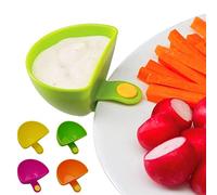 Generic 4PCS Compact Modern Plastic Clip-On Dip Bowl, Square, Rectangle, Set of 4, 7.5*5*4.5cm, Dishwasher Safe, Kitchen Seasoning Tableware Tools for Tomato Sauce, Salsa, Guacamole, Outdoor Dining