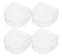 Generic 4pcs Denture Box Set with Pp Material, Multifunctional Tooth Container for Gum Shields and Rings, Simple Elegant Design Suitable for Home and Dining Out Storage