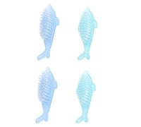 Generic 4pcs Dolphin Shaped Manicure Nail Brushes for Fingernail Cleaning, Multi-functional Small Nail Dust Removal Tools, Suitable for Hand and Salon Use Random Color