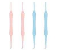 Generic 4pcs Double-Headed Spiral Ear Wax Removal Tools Ear Pickers for Family and Travel Use Portable for Dry Random Color
