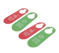 Generic 4pcs Double Side Door Handle Tags for Hotel and Bar, Pvc Material with Printing, Easy to Hang, Unique Eye-catching Design Do Not Disturb Make up Room Sign