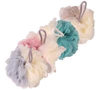 Generic 4Pcs Dual-Color Comfortable Shower Loofah Set, Soft Skin Bath Puff Body Scrubbers with Rich Bubbles for Household Bathing and Portable Cleaning