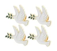Generic 4pcs Elegant Peace Dove Brooch Pin Set Vintage Animal Bird Lapel Pins for Women Metal Brooches with Detailed for Dresses Jackets Hats and Giving