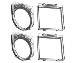 Generic 4pcs Elevator Power Button Cover, Button Guard Protective Cover, Plastic, Square, for Dishwasher and Washing Machine, Offices and Public Buildings