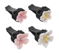 Generic 4pcs Floral Car Air Vent Clips for Women Flower Design Auto Vent Accessories Continuous Fragrance and Easy Installation Peach Scented Car Interior Decor