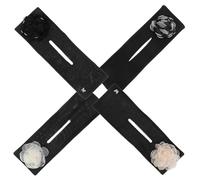 Generic 4pcs Flower Hair Bun Maker Set Large Silk Flower Hair Donuts Shaper with Black White and Light Gold Colors for Quick Elegant Updos and Braided Buns