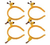 Generic 4pcs Giraffe Plush Hair Bands Soft Cartoon Animal Spa Headbands for Face Washing Skincare Women Cute Headwear Comfortable Fit for Festival Party Cosplay