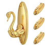 Generic 4pcs Golden Swan Curtain Holdbacks Zinc Alloy Decorative Drapery Tiebacks with Easy Installation and Wear Resistance for Bedroom and Office Window Treatment