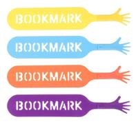 Generic 4pcs Hand Shaped Bookmark, Hand Bookmark, Plastic, Lightweight Page Marker for Text Books, Students and Readers