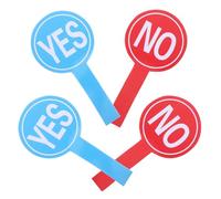 Generic 4pcs Handheld No Paddle Classroom Judging Board Foam Board Voting Signs Reusable Assorted Colour for Students