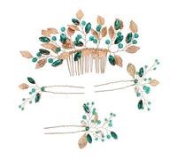 Generic 4Pcs Handmade Retro Chinese Bridal Hairpin with Crystal Flower Headpiece for Wedding Bridesmaids Women Elegant Updo Accessories