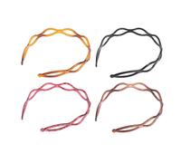 Generic 4Pcs Hollow Mesh Hairbands for Women, Oxford Fabric Headbands in Black Brown Wine Red Dark Coffee, Hair Accessories for Face Washing Spa and Daily Use