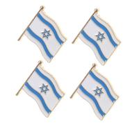 Generic 4pcs Israel Flag Brooch Pins Durable Lapel Badge for Parties Events and Stylish Accessories Creative Israeli Flag Pin to Show Patriotism