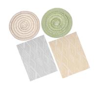 Generic 4Pcs Miniature Dollhouse Rugs Tiny Floor Mats for Mini House Decoration Carpets for Living Room and Bedroom Playtime