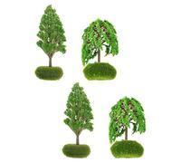 Generic 4pcs Miniature Plastic Trees Model for Building Scenery and Railroad Diorama Mini Landscape Tiny Tree Models for Architecture and Train Scenery Craft for Miniature Layout