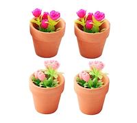 Generic 4pcs Miniature Potted Rose Plants Realistic Dollhouse Accessories for Indoor Decoration for Desks Windowsills and Micro Landscapes No Maintenance Needed