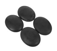 Generic 4pcs Natural Basalt Hot Massage Stones with Ergonomic Shape and Heat Retention for Back and Arms, Smooth Curved Stone Set for Personal Spa Days and Home Routine Relaxation