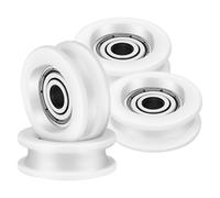Generic 4Pcs Nylon U Type Groove Pulley Wheel Nylon Groove Roller with Ball Bearings, Smooth Sliding, Easy Installation, White Elegant Style for DIY Residential Use Window Drawer