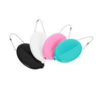 Generic 4pcs Oval Coin Purse Portable Change Bag with Chain Compact Coin Storage Pouch for Men Women for Travel Small Item Organization
