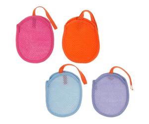 Generic 4pcs Oval Polyester Exfoliating Soap Bag with Sandwich Mesh Structure and Hanging Loop Soap Saver Pouch Reduces Waste for Gym and Sports Use