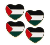 Generic 4pcs Palestinian Flag Brooch Elegant Lapel Pins for National Celebrations Durable Materials Meaningful Patriotic Events Stylish Clothing Accessories