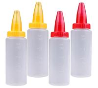 Generic 4pcs Pastry Decorating Bottles, Transparent PP Squeeze dispensers, Small Icing Bottles for Cookies and Cake Decorating at Home