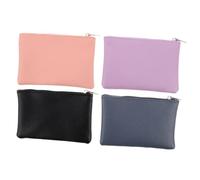 Generic 4pcs Portable Pu Leather Mini Zipper Coin Purse with Secure Zipper Closure and Mark Resistant Material, Compact and Stylish Change Pouch for Travel and Shopping, Suitable