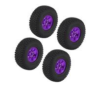 Generic 4Pcs RC Tires, Aluminum Alloy Rubber for SCX10 1.9 Inch Crawler, Strong Cushioning and Enhanced Traction for RC Car Enthusiasts (Purple)