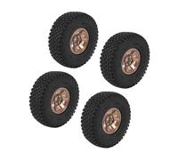 Generic 4Pcs RC Tires, Aluminum Alloy Rubber for SCX10 1.9 Inch Crawler, Strong Cushioning and Enhanced Traction for RC Car Enthusiasts (Copper)