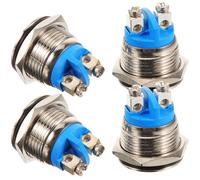 Generic 4pcs Replaceable Doorbell Push Button Kit 16mm Self-Reset Curved Wired Chime Button with Screws for Home Doorbell Replacement and Easy Installation