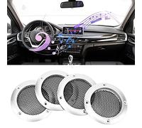 Generic 4pcs Resilient Audio Speaker Mesh Grille for Car Audio and Decorative Speakers Plastic ABS Silver 2 Inch (Silver)