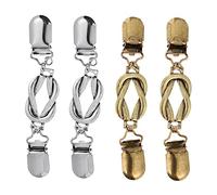Generic 4pcs Retro Cardigan Clips for Women Vintage Brooch Style Windbreaker Collar Clips for Sweaters Scarves Jackets Elegant Accessories for Casual Formal Occasions