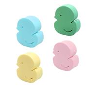 Generic 4pcs Shower Sponges Lovely Duck Shape Bath Sponge Set Rich Bubble Foam Water Absorption for Bathing