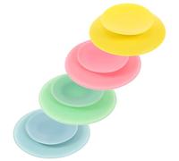 Generic 4pcs Silicone Suction Pads for Plates and Bowls with Strong Adhesion and Double Sided Grip, Non-Slip Bowl Sucker Pads for Glass Tables the Go Use