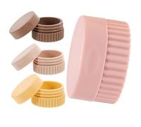 Generic 4pcs Silicone Travel Toiletry Bottles Set Small Refillable Containers for Lotion Cream Jewelry Storage, Portable Travel Size Cosmetic Jars in Brown, Orange, Light Coffee, Pink