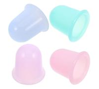 Generic 4pcs Silicone Vacuum Massage Cups for Facial Cupping Therapy Home Use Adults Easy to Clean