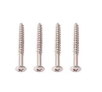 Generic 4pcs Silver Guitar Neck Plate Screws Metal Flat Head Self Tapping Screws Easy to Install with Gorgeous Look for Guitar Neck Plate Accessories