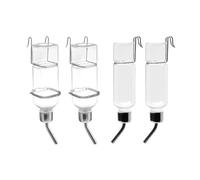 Generic 4pcs Small Animal Water Bottle Set, Drip Free Design Water Dispenser for Guinea Pigs, Rabbits, and Hamsters, 350ml, Made of Plastic and Stainless Steel (Large Size)