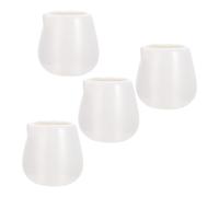Generic 4Pcs Small White Ceramic Milk Jugs Set, Household Sauce Cups for Creamer, Honey, and Coffee, Porcelain Milk Cups for Kitchen and Breakfast Use